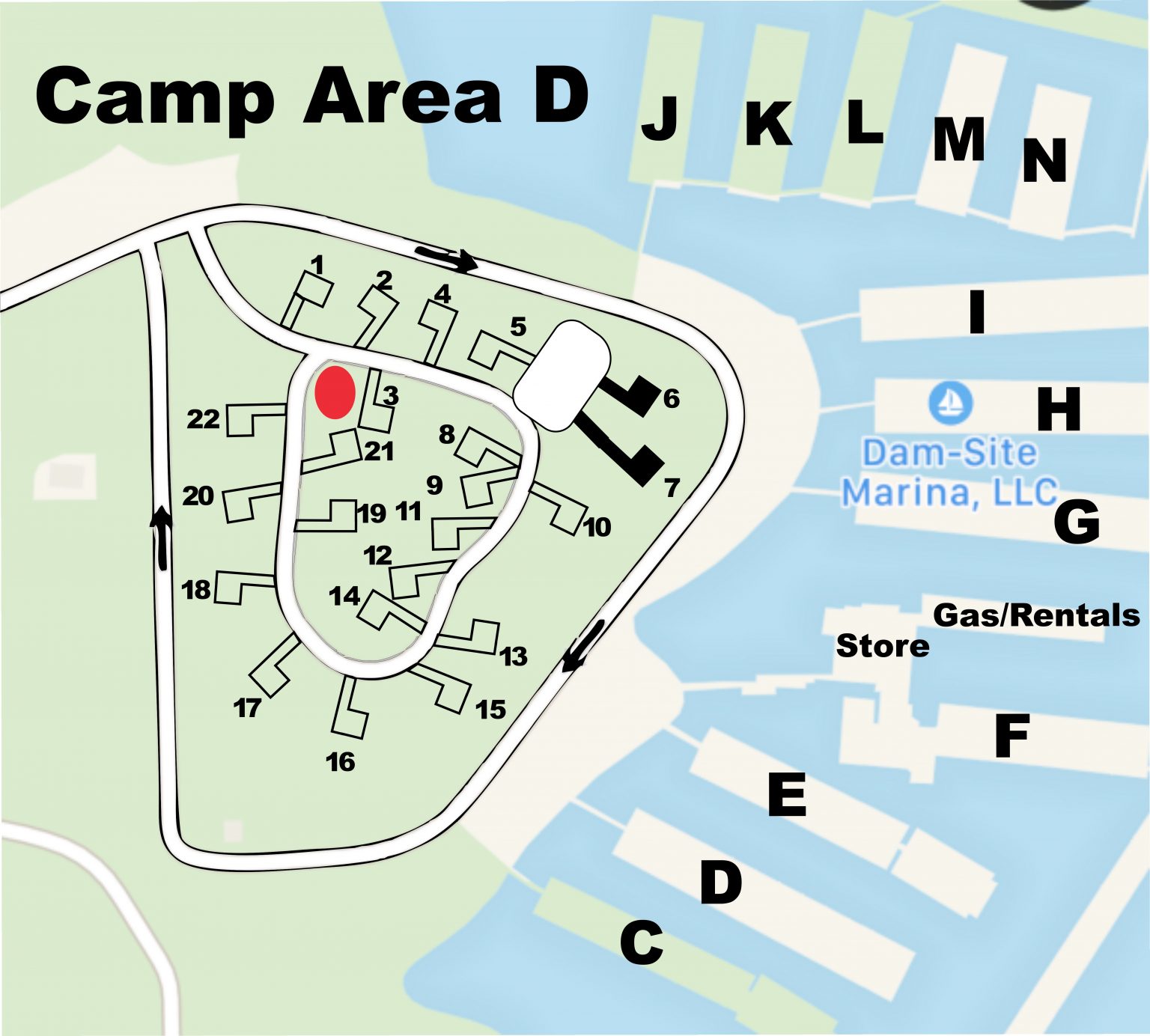 Campground Map - Dam Site Marina